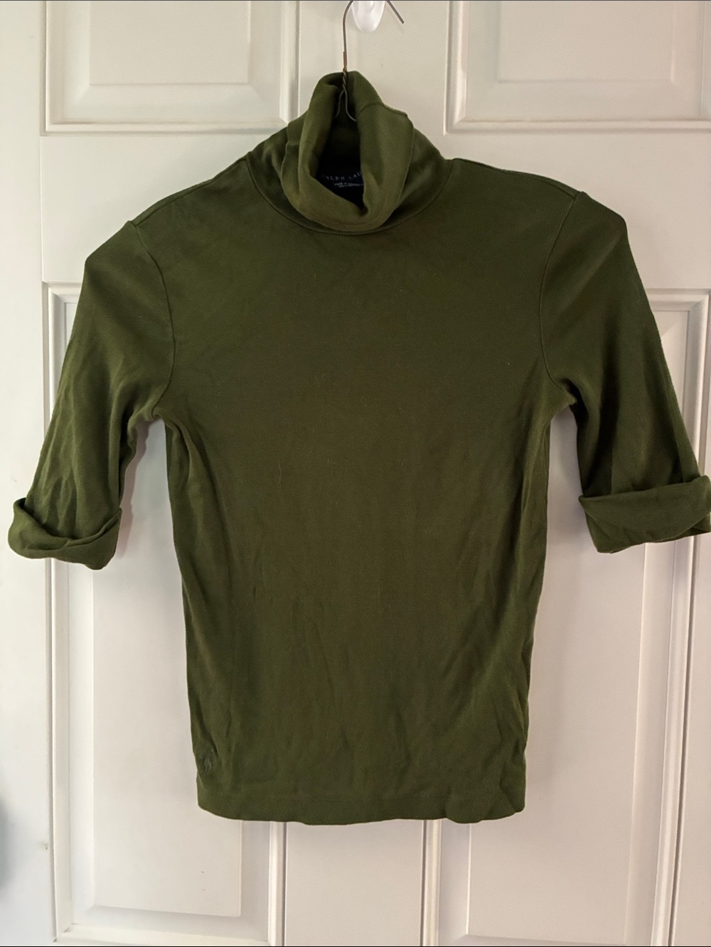 Ralph Lauren Olive Green Turtleneck Top